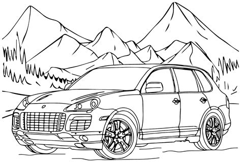 Porsche Cayenne Coloring Page