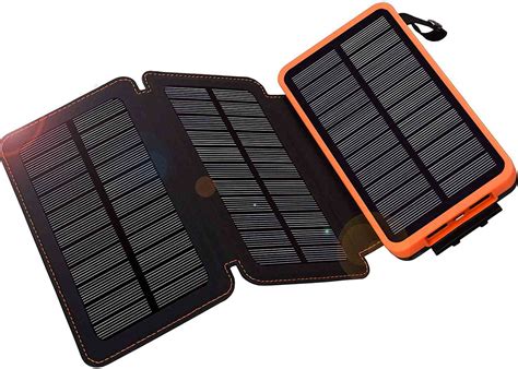 Portable solar charger in sunlight