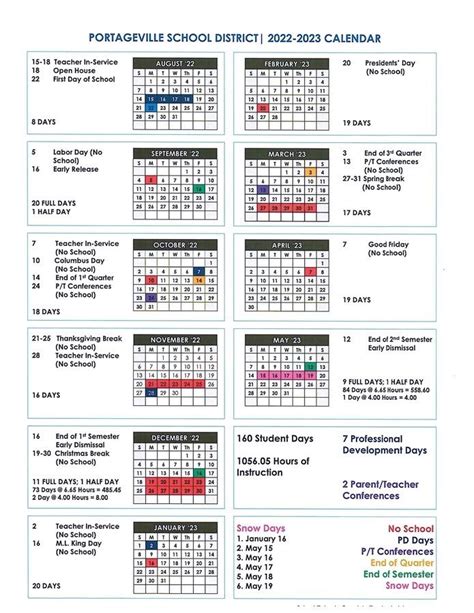 Portage District Calendar