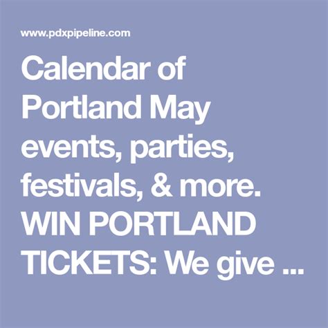 Portland Maine Entertainment Calendar