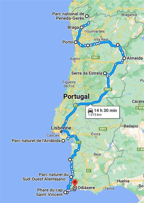 Portugal Road Trip Map