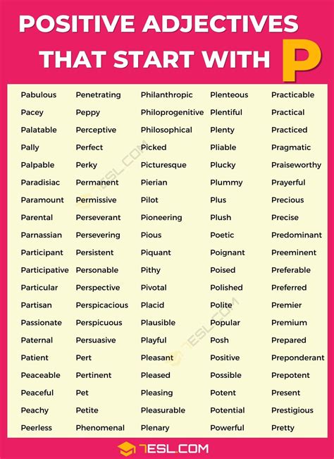 Pump Up Your Vocabulary: Positive P-Adjectives!