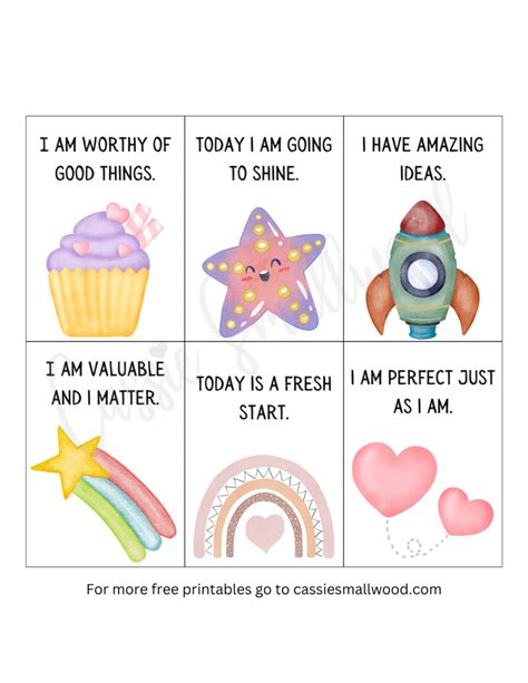 Positive Affirmations For Kidsprintable Free