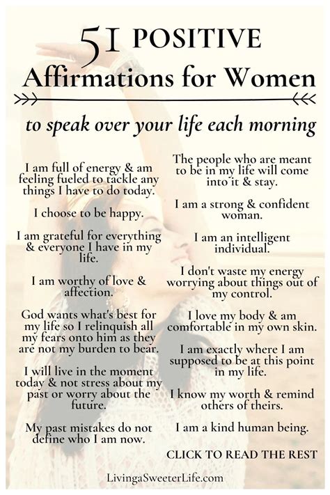Positive Affirmations For Women Printable
