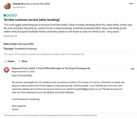 Positive Tour Feedback