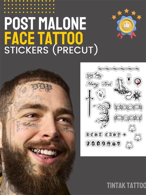 Post Malone Face Tattoos Stickers