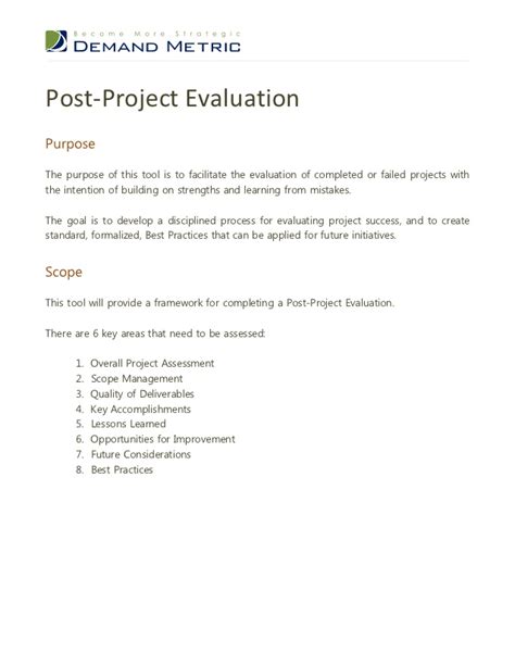 Post Project Report Template (1) - TEMPLATES EXAMPLE | TEMPLATES EXAMPLE | Report template, Post