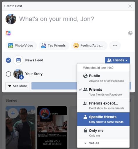 Post to Specific Friends Only