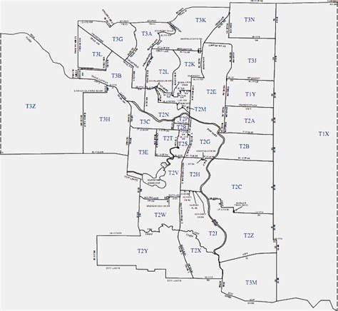 Calgary Detailed Postal Codes Wall Map. New detailed base map of