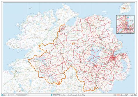 NorthernIrelandlocalauthoritiesandpostcodesposterpreview Maproom