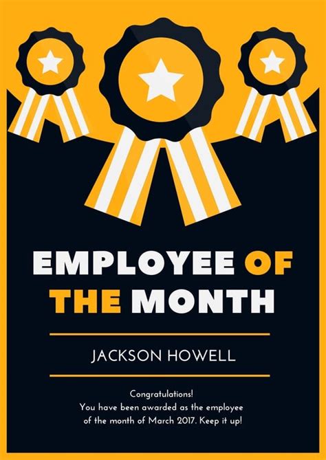 Poster Employee Of The Month Template