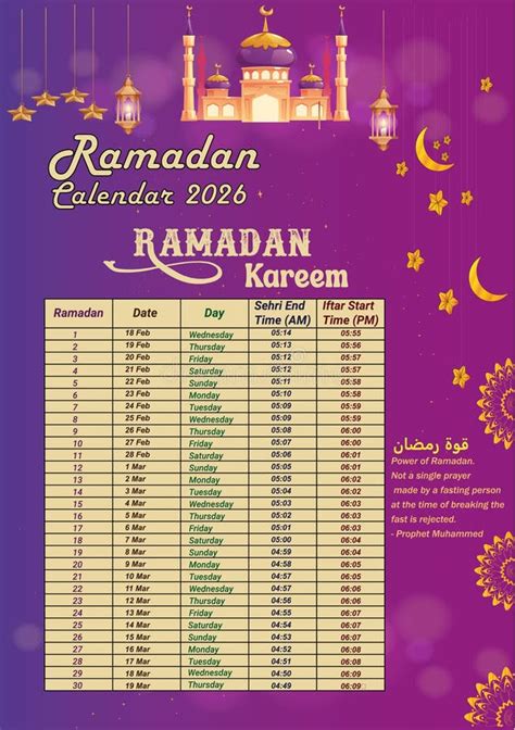 Potchefstroom Ramadan Calendar