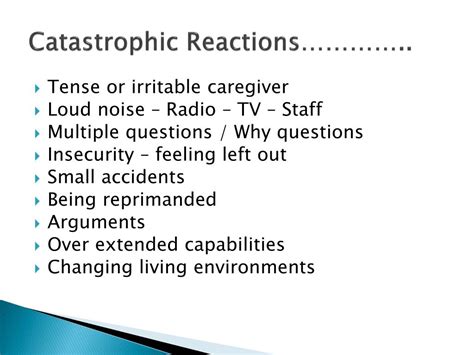 Potential Causes of Catastrophic Reactions