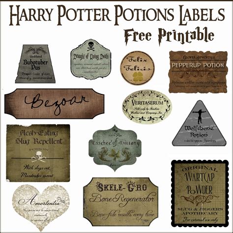 Potion Bottle Labels Printable