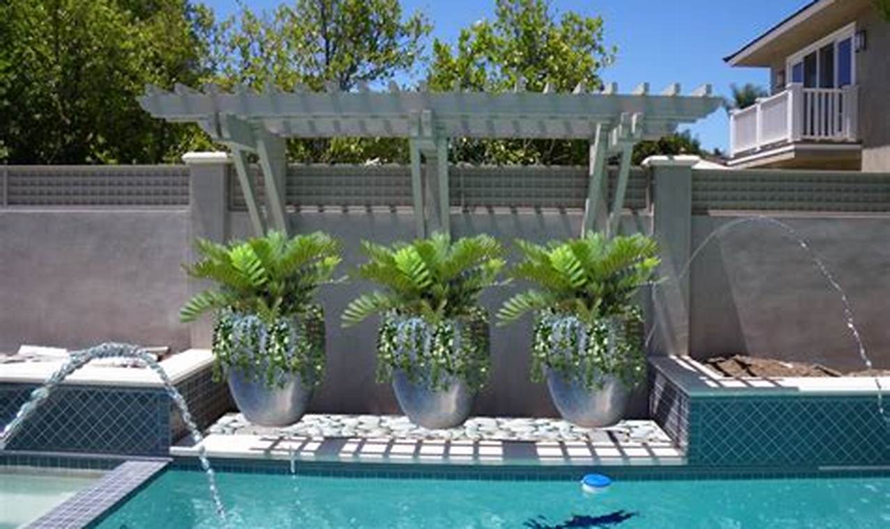 Potted Plants Around Pool