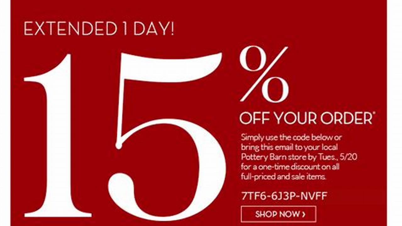 Pottery Barn Promo Code December 2024