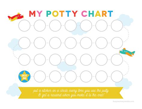 Potty Training Sticker Chart Printable