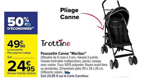 Poussette Canne Carrefour