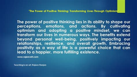 Power Belief Positive Thinking