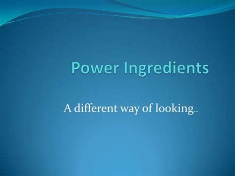 Power Ingredients for Prevention