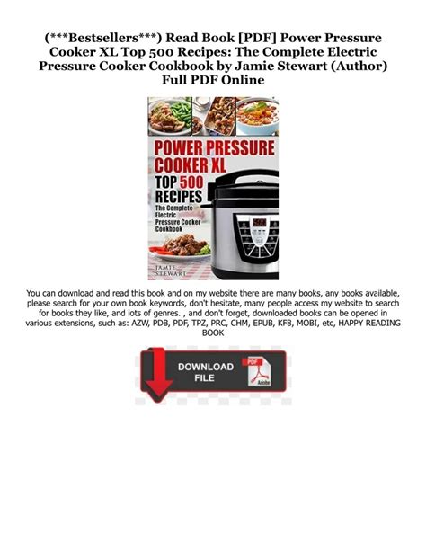 Power Pressure Cooker Xl Recipe Book Pdf