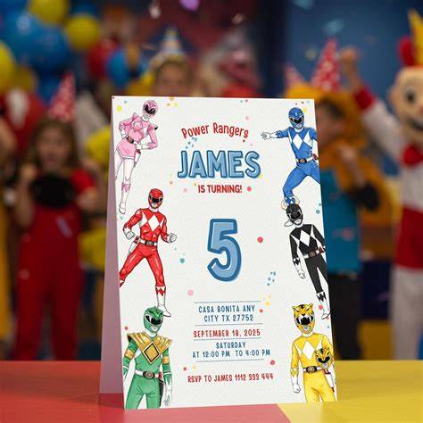 Power Ranger Invitations Template – Free Editable Template & Examples ...