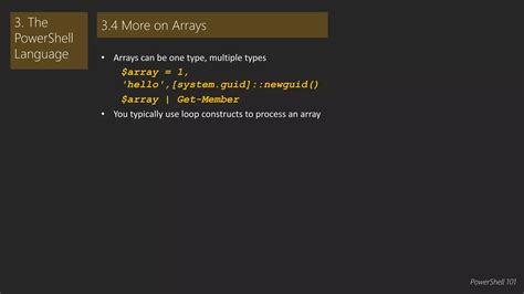 PowerShell Arrays 101