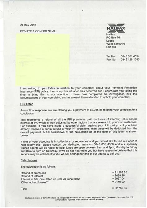 Ppi Claim Template Letter To Bank
