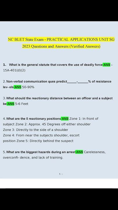 Practical Applications of the Test Answers