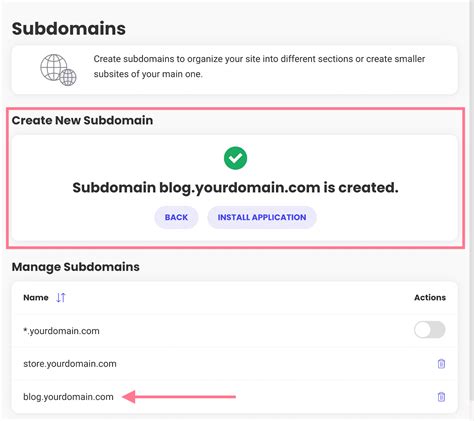 Practical Example: Setting up a Shop Subdomain