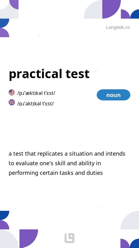 Practical Test Definition