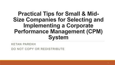 Practical Tips for Implementing CP Standards