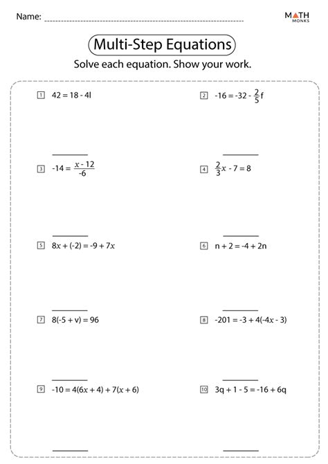 Printables. 2 Step Algebra Equations Worksheets. Tempojs Thousands of