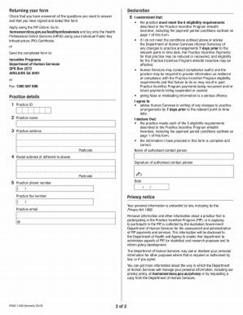 Practice Incentives Program Application Form