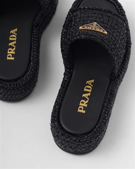 Prada Crochet Flatform Slides