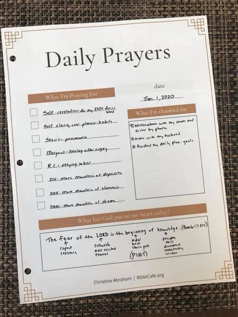 Prayer Tools Organizing Ideas