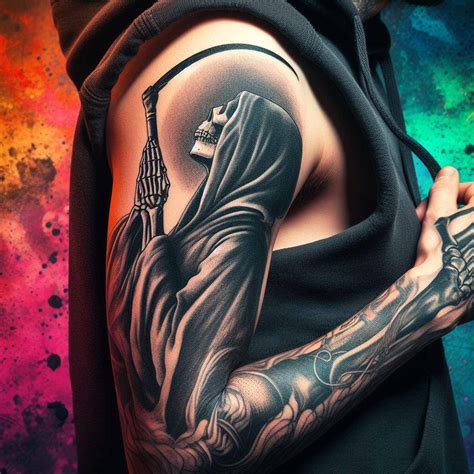 Praying Skeleton Tattoo