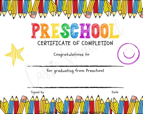 Pre K Graduation Certificate Free Printable