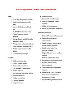 Pre Appointment Checklist