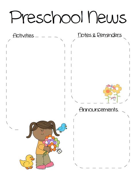 Pre K Newsletter Template