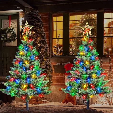 Pre Lit Led Outdoor Christmas Trees