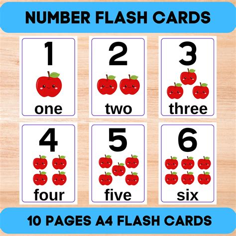 Pre School Number Flash Cards Printable