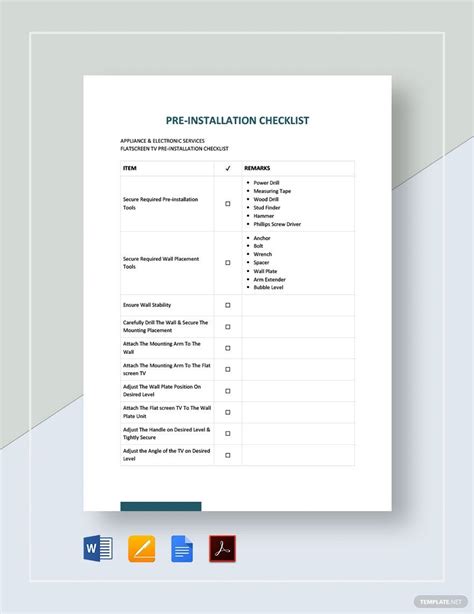 Pre-Installation Checklist