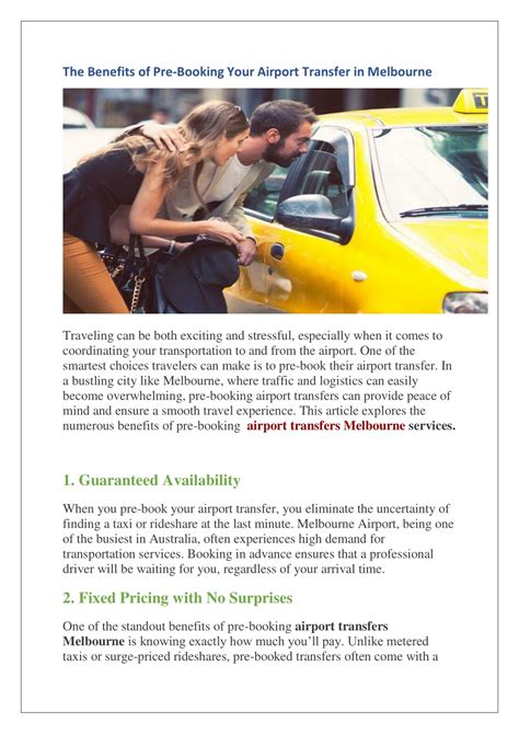 Pre-booking Your Transfer