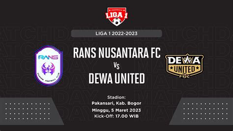 Prediksi Skor RANS Nusantara vs Dewa United Dan Statistik Tim Statistik Tim RANS Nusantara