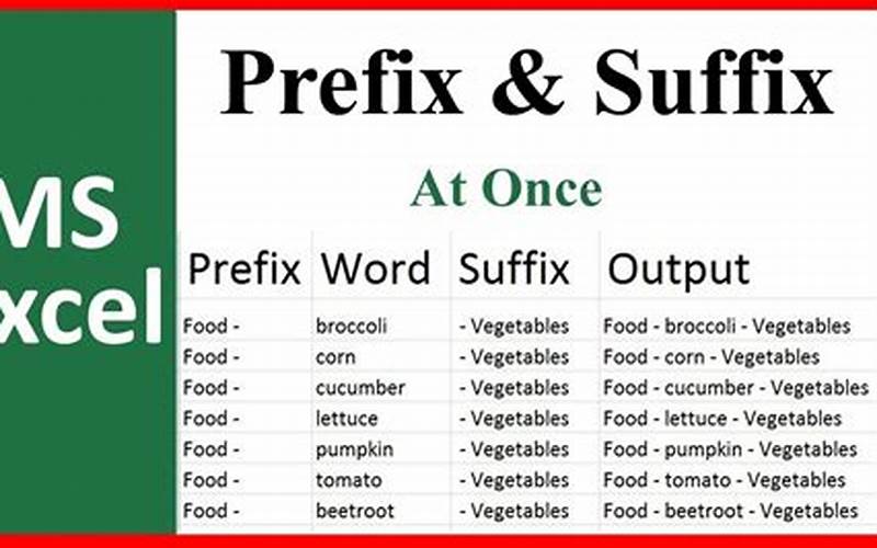 Prefix Or Suffix Excel