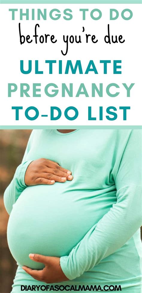 Pregnancy Checklist By Week Printable