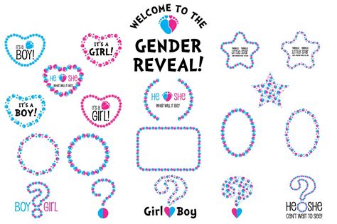 Download Premium Gender Reveal Bundle With Baby Feet And... Gif Files Free PSD Mockups
