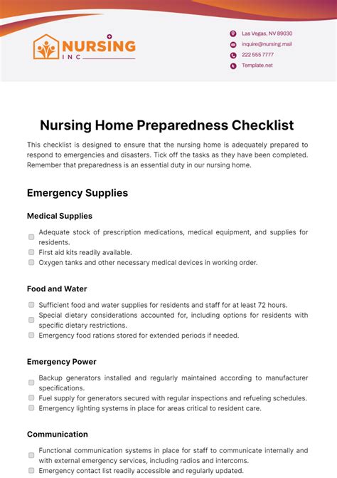 Preparedness Checklist for Interior Residents
