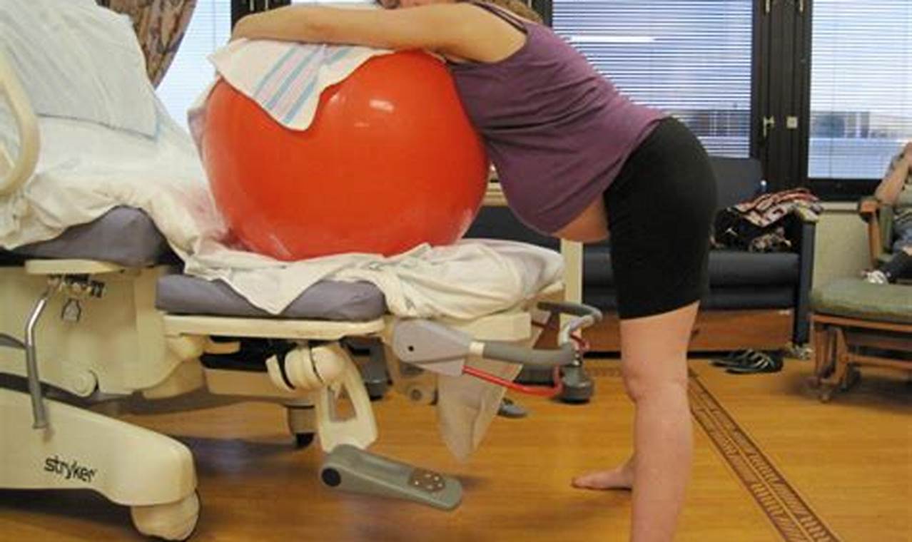 Preparing for a birth with a birthing ball